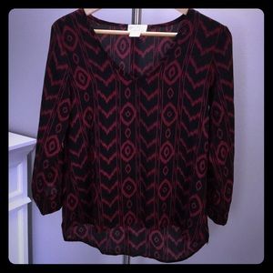 Golden State red and black blouse